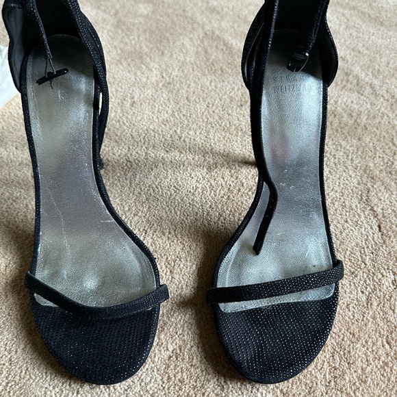 Stuart Weitzman black caviar nudist heel 38.5 - Picture 3 of 5